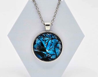 Shattered Stained Glass Pendants (Blue, 18" & 24" Chains)