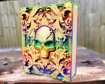 Necromancer Ancient Tome Book Box (Hand Painted Rainbow Gold)