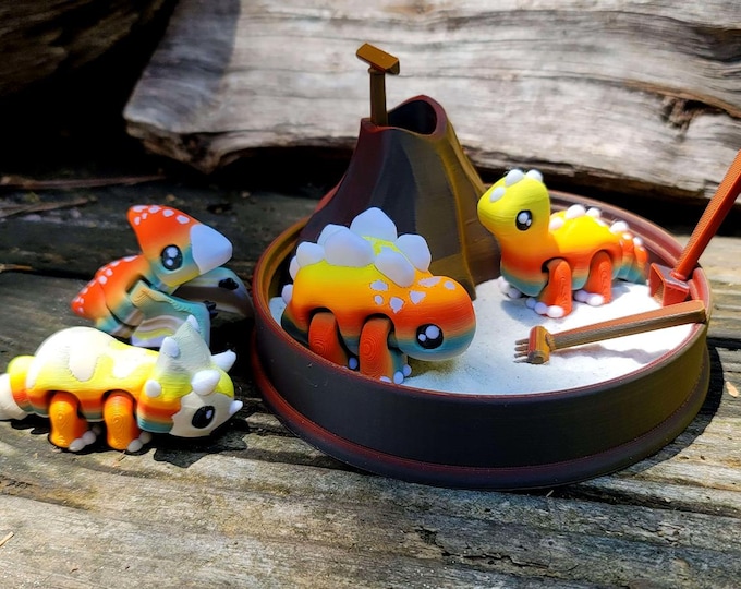 Dinosaur & Volcano Bundle (Desert Sunset)