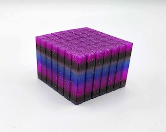 Small Flexi Cube Fidget Toy (Galaxy Glitter)