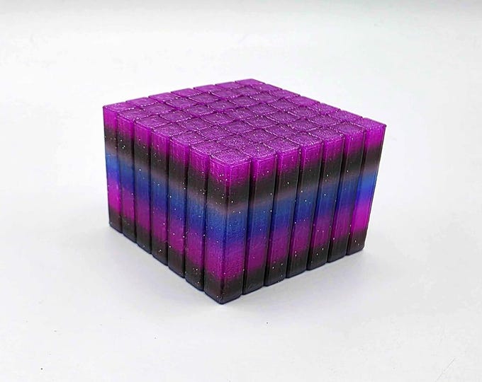 Small Flexi Cube Fidget Toy (Galaxy Glitter)