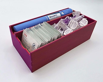 Single Pen + Needle & Alcohol Swab Organizer (Magenta Fire)