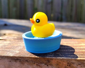 Clicky Ducky Fidget Toy (Yellow Duck in Blue Bowl)