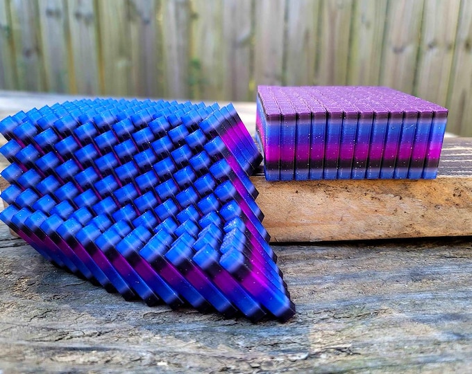 Large Flexi Cube Fidget Toy (Galaxy Glitter)