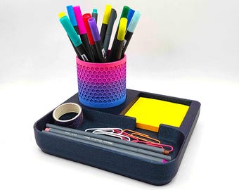 Desk Organizer for Pens & Post-It Notes (Dreamy Dusk)