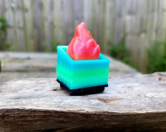 Dumpster Fire Clicky Fidget Toy (Green & Flame Gradient)
