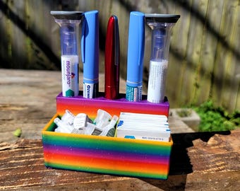 5 Pen + Needle & Alcohol Swab Organizer (Sparkle Rainbow)