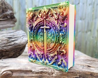 Warrior's Sword Ancient Tome Book Box (Rainbow Gold)