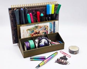 Journal/Planner Organizer or Desk Stand (Brass Sparkle)