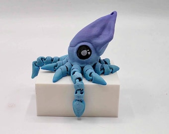 Tiny Squid Keychain (Lavender & Blue)