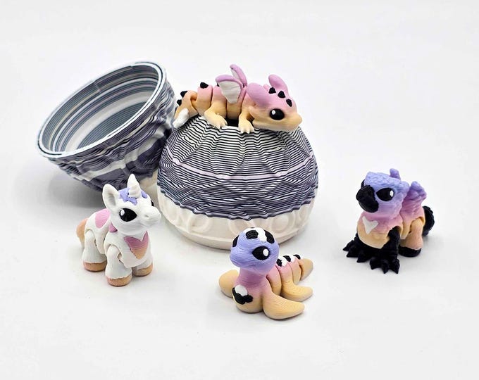 Pastel Rainbow Mythical Hatchling Set with Egg