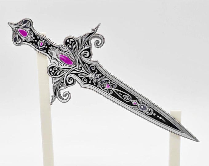 Fantasy Dagger Bookmark (Silver & Pink)