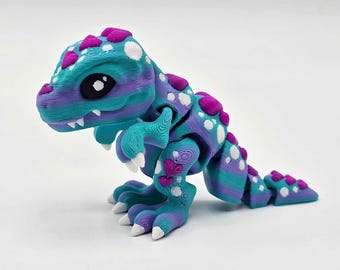 Heart T-Rex Desk Friend (Teal & Purple)