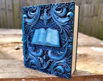 Reader Ancient Tome Book Box (Hand Painted Blue)