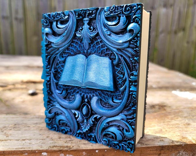 Reader Ancient Tome Book Box (Hand Painted Blue)