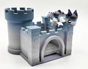Castle with Dragon (Stormy Gray)