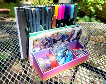 Journal/Planner Organizer or Desk Stand (Rainbow)