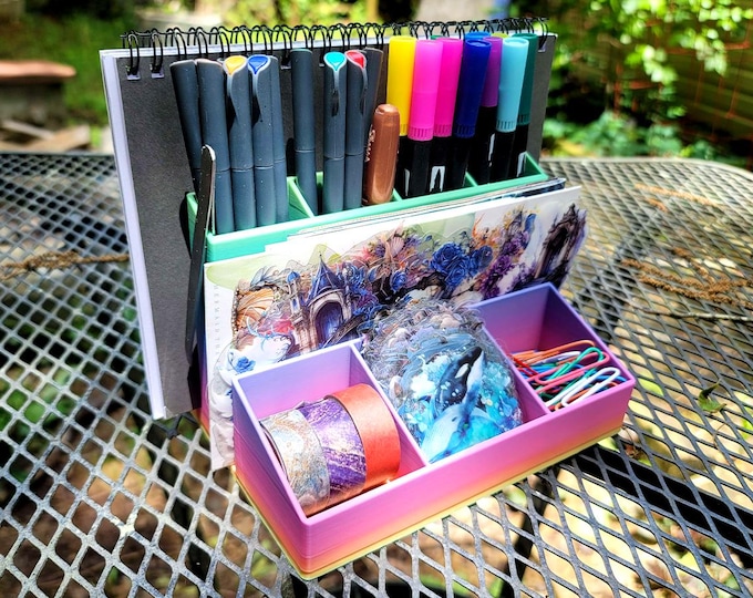 Journal/Planner Organizer or Desk Stand (Rainbow)