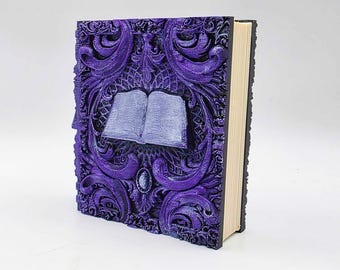 Reader Ancient Tome Book Box (Hand Painted Purple)
