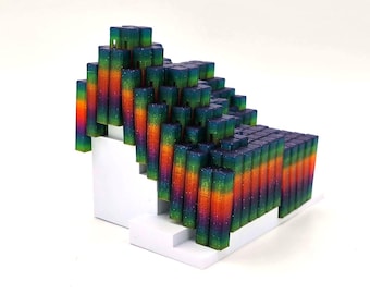 Large Flexi Cube Fidget Toy (Rainbow Glitter)