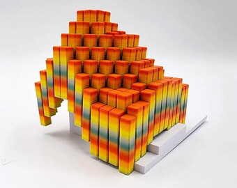 Large Flexi Cube Fidget Toy (Desert Sunset)