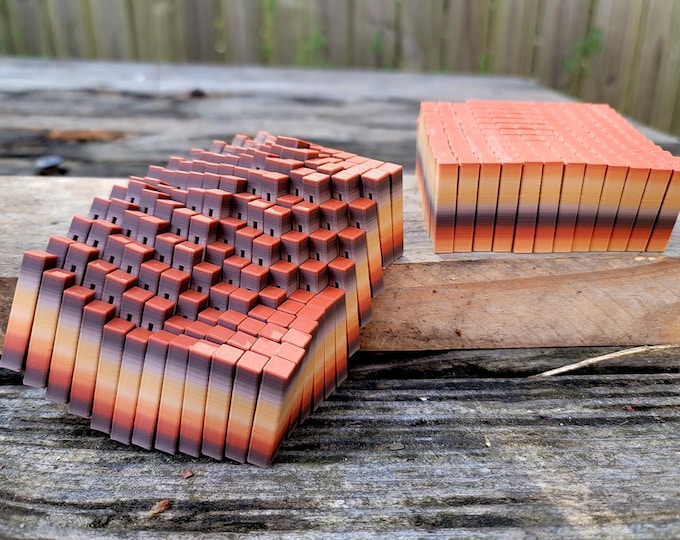 Large Flexi Cube Fidget Toy (Autumn Brick)