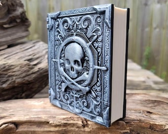Pirate King Ancient Tome Book Box (Hand Painted Silver)