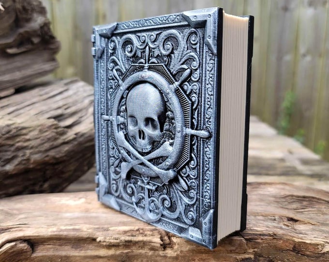 Pirate King Ancient Tome Book Box (Hand Painted Silver)