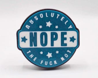 NOPE Clicky Fidget Toy (Holographic Teal & White)