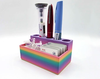 5 Pen + Needle & Alcohol Swab Organizer (Matte Rainbow)