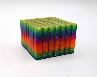Small Flexi Cube Fidget Toy (Rainbow Glitter)