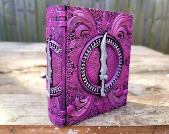 Void Blade Ancient Tome Book Box (Hand Painted Pink)