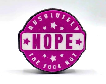 NOPE Clicky Fidget Toy (Holographic Pink & White)