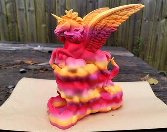Winged Unicorn Dice Tower: Peach Sunrise
