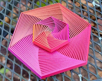 Hex Fidget Toy - Magenta Fire