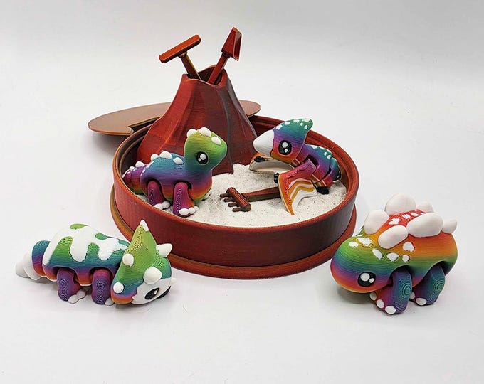 Dinosaur & Volcano Bundle (Rainbow)