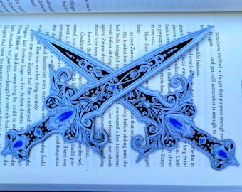 Fantasy Dagger Bookmark (Silver & Sapphire)