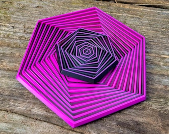 Hex Fidget Toy - Reversible Pink/Black