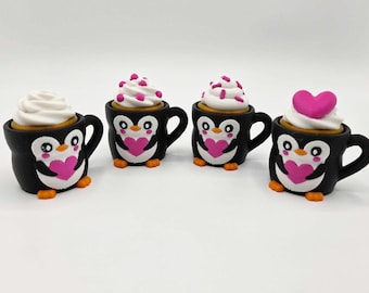 Penguin Coffee Cup Fidget Clickers