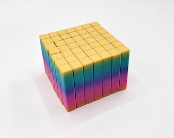 Small Flexi Cube Fidget Toy (Rainbow)