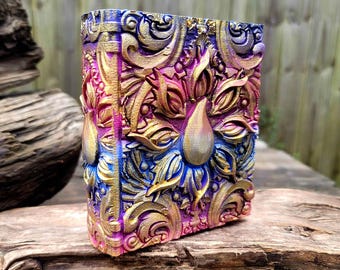 Water Elemental Ancient Tome Book Box (Pink/Purple/Blue & Gold)