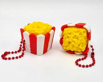 Popcorn Fidget Clicker Keychain (Square)