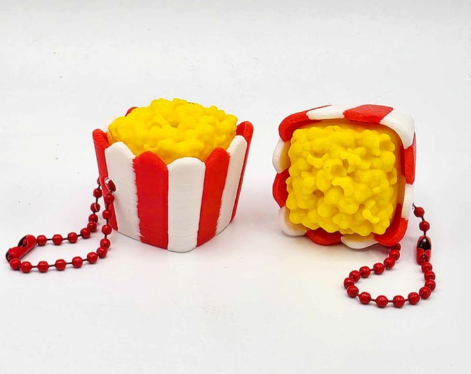 Popcorn Fidget Clicker Keychain (Square)