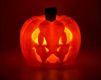 Carved Jack-o'-lantern with LED Tea Light