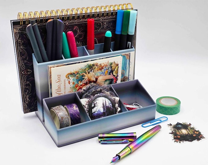 Journal/Planner Organizer or Desk Stand (Stormy Gray)