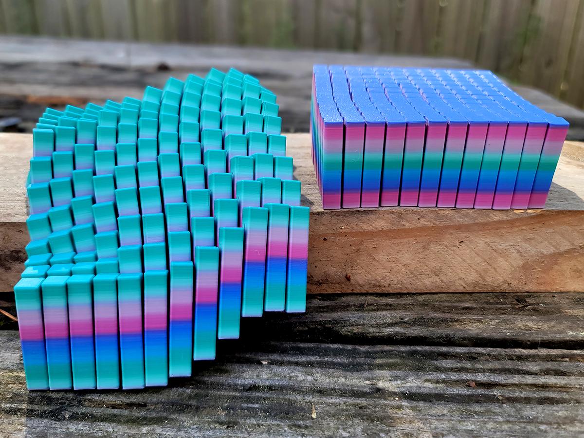 Large Flexi Cube Fidget Toy (Northern Lights)