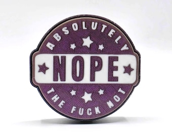 NOPE Clicky Fidget Toy (Holographic Purple & White)