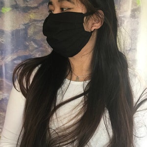 Two Layer Handmade Reversible Plain Black and White Face Mask 100% Cotton