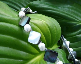 Handmade  headband  with real shell and fresh water pearl  #00H8