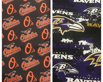 Orioles , Tela Ravens de Fat Quarter (18" x 22") 100% Algodón